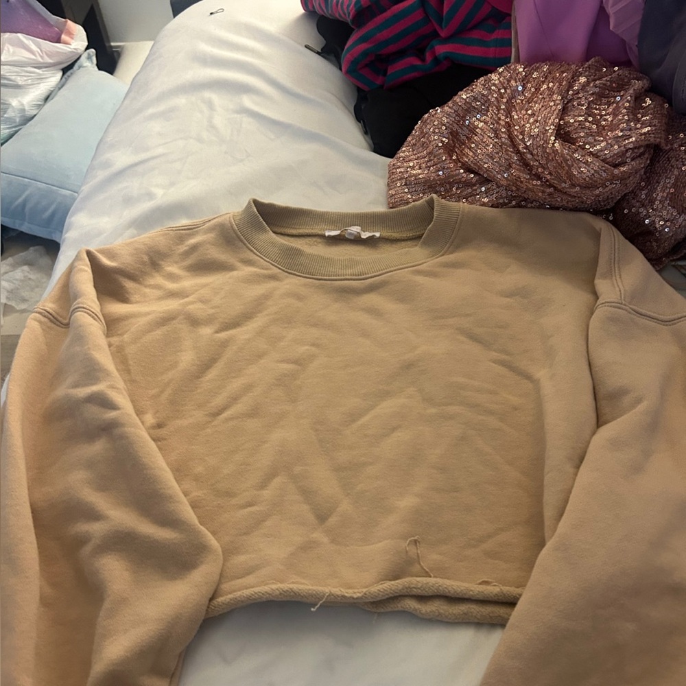 Tan Cropped Sweater